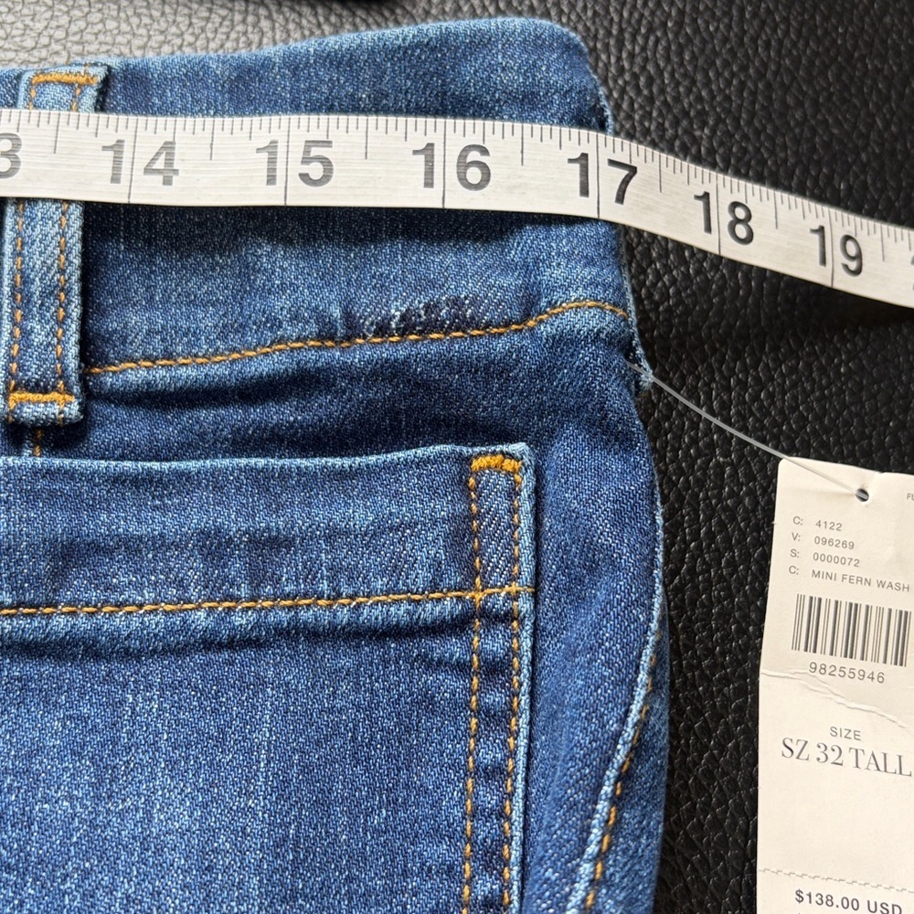 Anthropologie Maeve The Colette Jean Mini Fern Wash High Rise Sz 32 TALL NEW - Picture 15 of 16